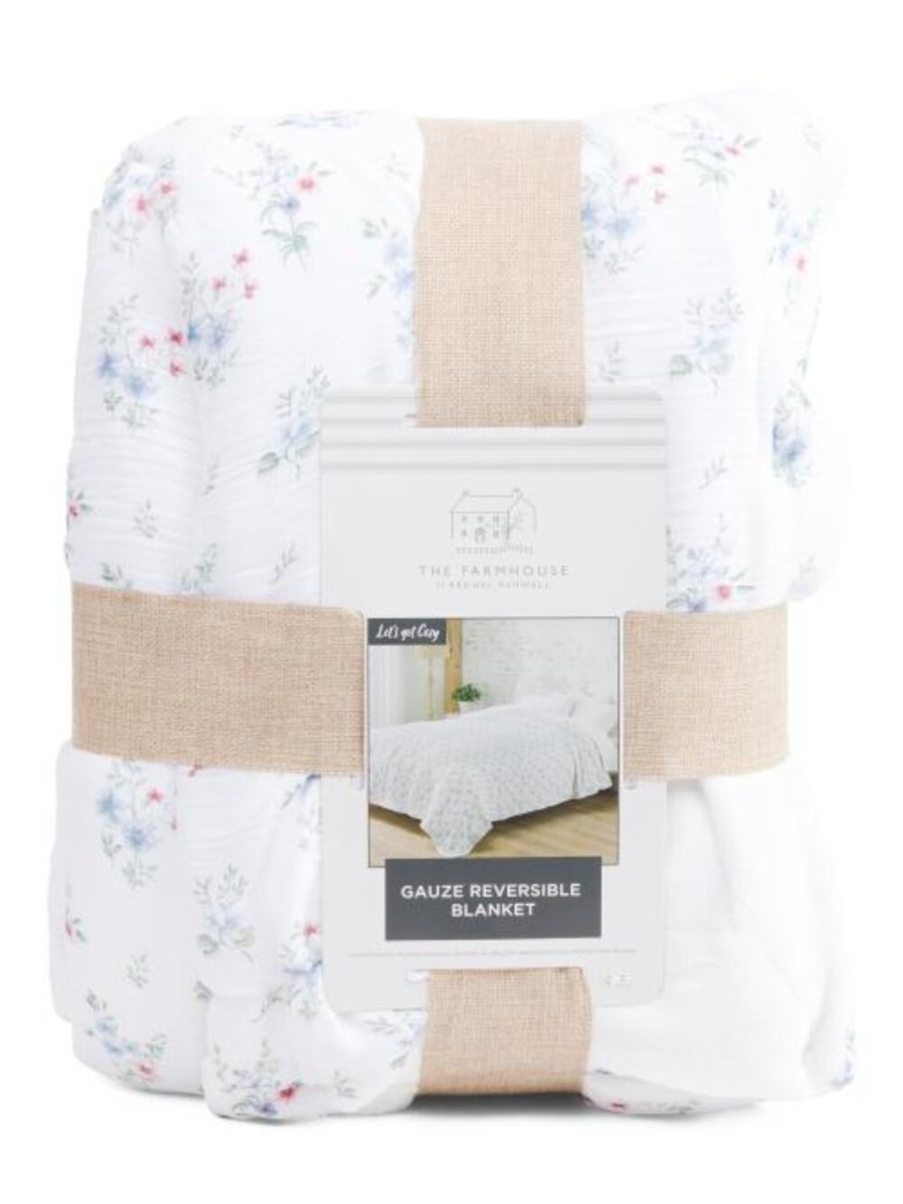 THE FARMHOUSE BY RACHEL ASHWELL Briarfield Bouquet Reversible Gauze Blanket